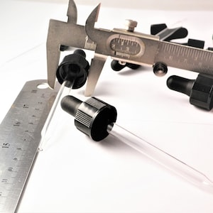 GLASS DROPPER TOPs- Choose Size / Quantity for tincture / Boston Round Bottles for empty containers- Replacements 1/2 oz/ .5- 4 Oz