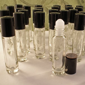 100 N0-LEAK ROLL-On BOTTLEs [300 Parts] 10ML empty Glass Container w/ plastic roller ball Essential oil Fragrance perfume tincture