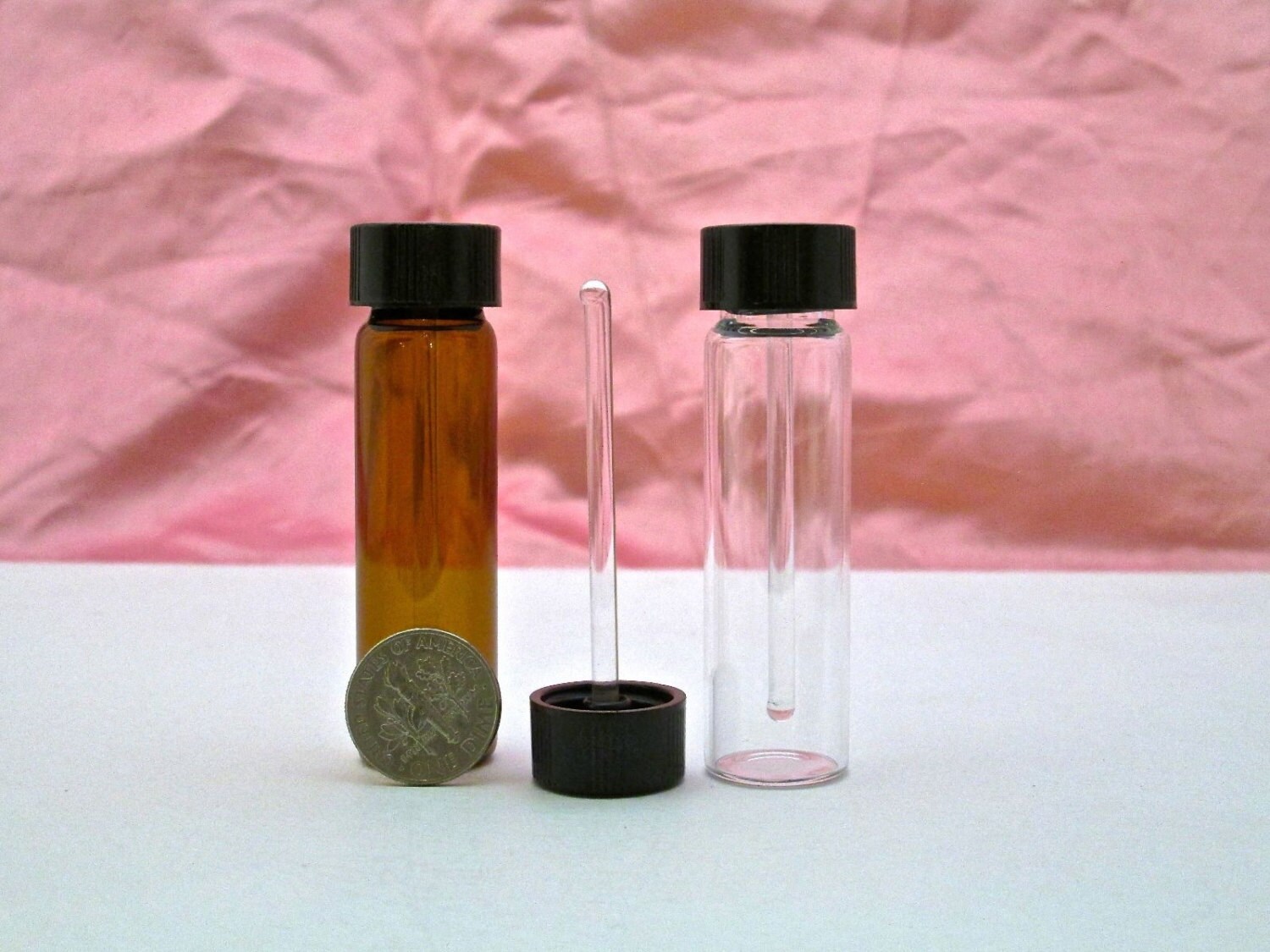 50pc Set Clear vs Amber 8mL glass applicator screwcap Etsy