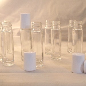 Set- 144 Pc Roll-on Bottles w/ Colorful Caps! empty glass container 10ml ~1/3oz Choose Roller Ball Essential Oils fragrance perfume