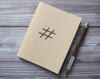 Hashtag # notebook kraft journal travel pocket jotter small simple