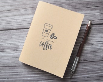 But first coffee notebook, kraft journal travel pocket jotter