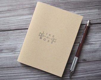 Like a Boss notebook kraft journal travel pocket jotter small simple