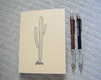 Cactus notebook kraft journal travel pocket jotter small simple