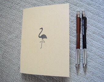 Flamingo notebook kraft journal travel pocket jotter small simple