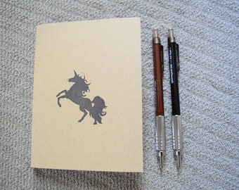 Unicorn notebook kraft journal travel pocket jotter small simple