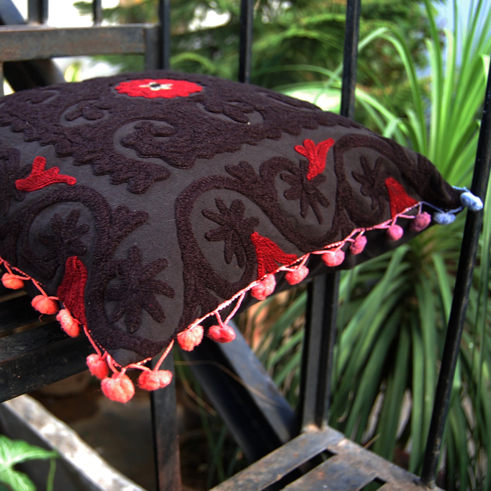 Indian Pillow Covers Suzani Handmade Embroidered Indian Etsy