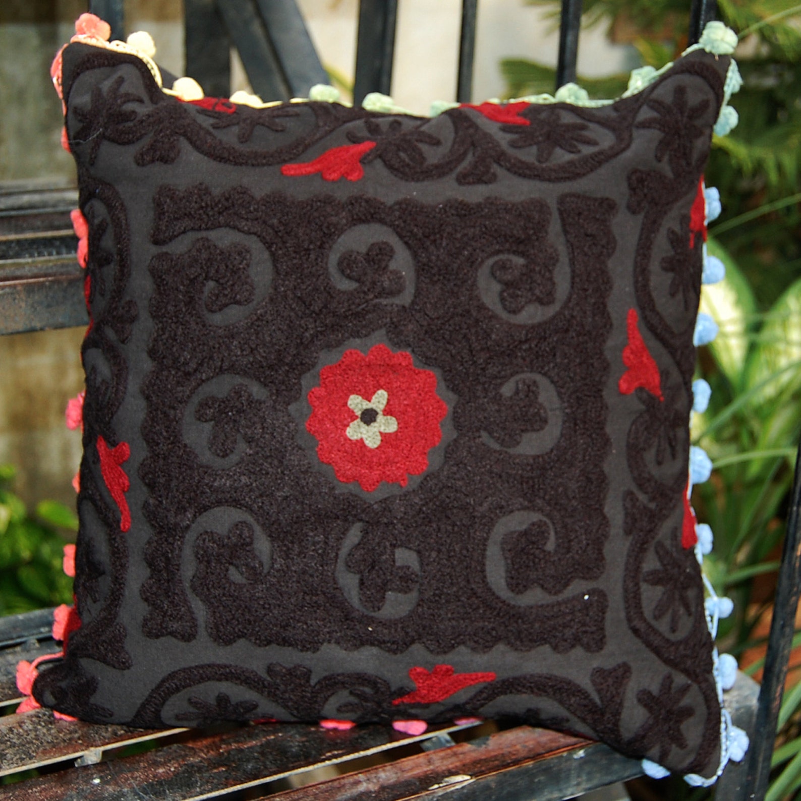 Indian Pillow Covers Suzani Handmade Embroidered Indian Etsy
