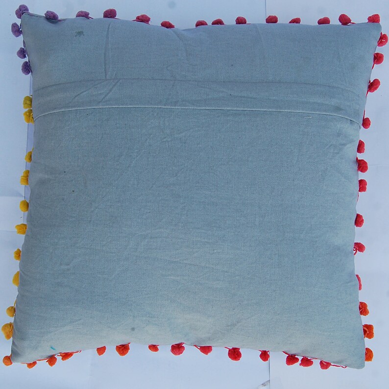 Indian Pillow Cases Hand Embroidered Cushion Covers Wool Etsy