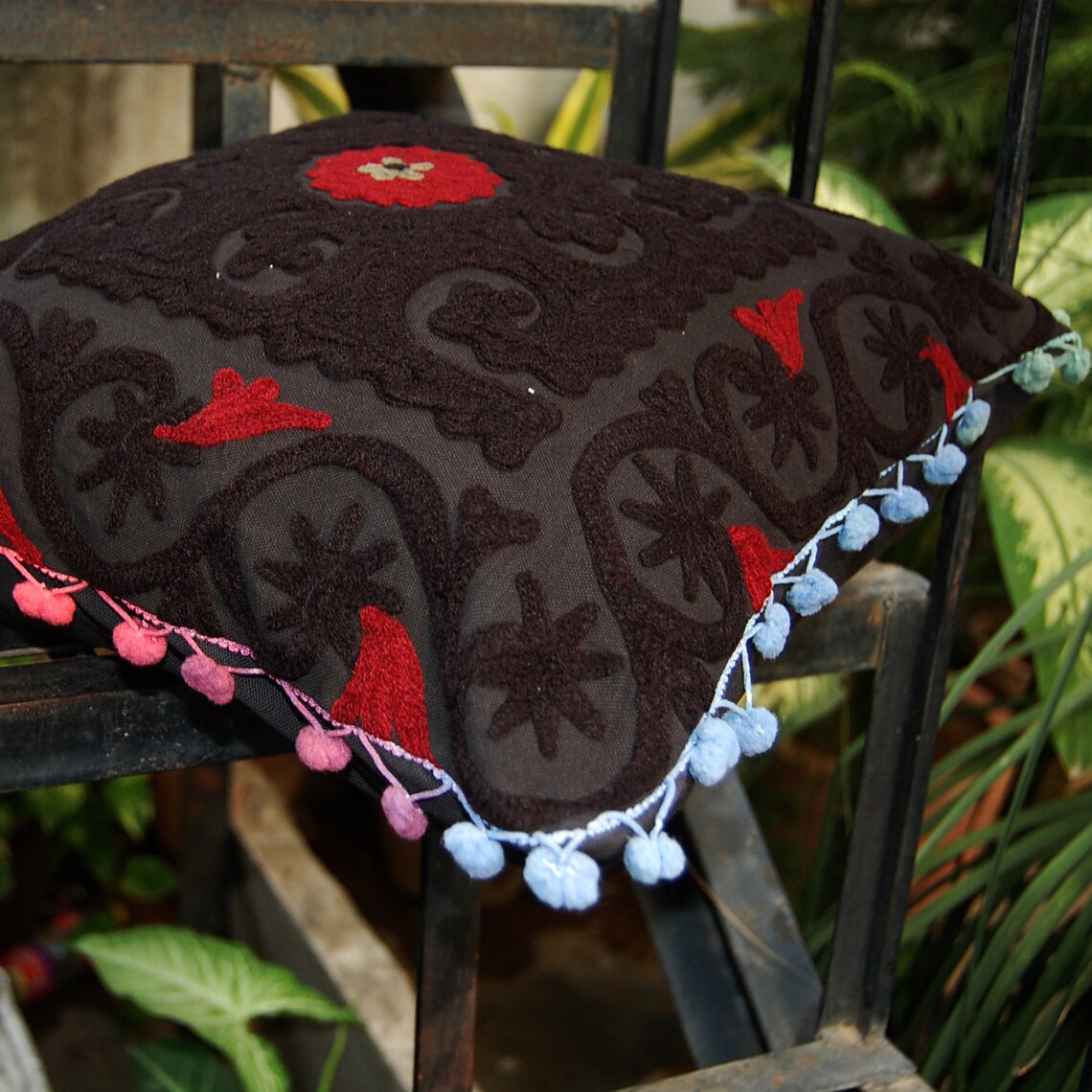 Indian Pillow Covers Suzani Handmade Embroidered Indian Etsy