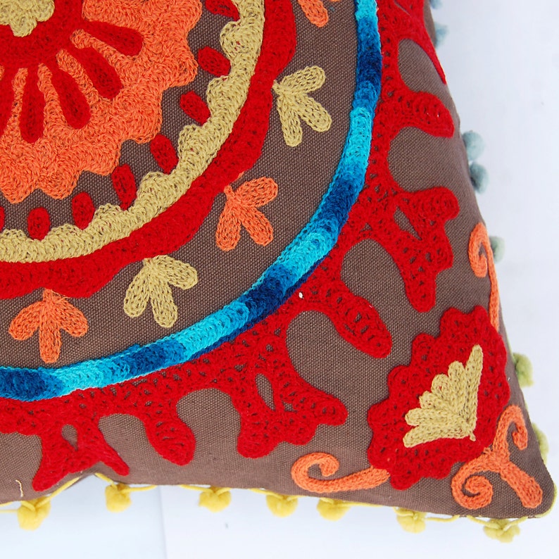 Indian Decorative Pillow Covers Handmade Woolen Embroidered Etsy