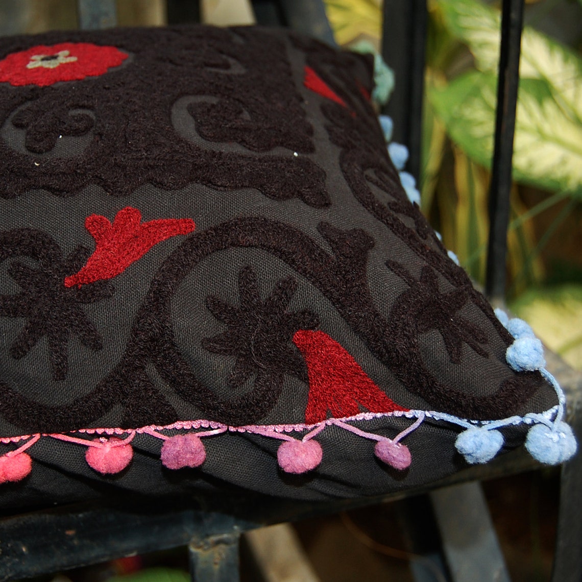 Indian Pillow Covers Suzani Handmade Embroidered Indian Etsy