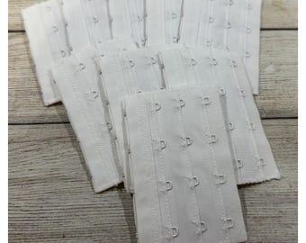 Lote de 9 extensores de sujetador vintage de 4 ganchos y 4" blancos Lady Colesce Cameo Couture GTubB6