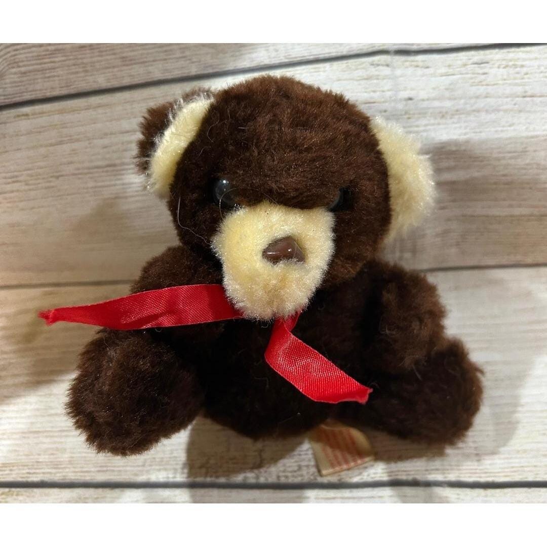 Vintage Animal Fair Small 4" Stuffed Plush Tan Brown Bear Carnival ...