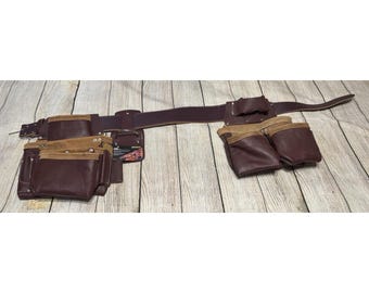 Site Gear 7 Bag 23 Pockets Framer Tool Belt Set Leather Never Used Sz XL GTubH