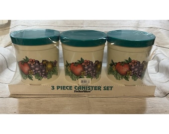 Juego de 3 recipientes de plástico PackerWare vintage para frutas y bayas, 87 oz, nuevos, estilo retro de los años 80.