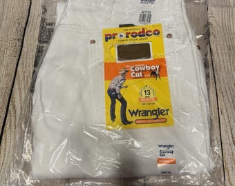 NWT Wranglers Original Cowboy Cut White Jeans Sz 38 x 30 NEW 1013MWZWI GTb7