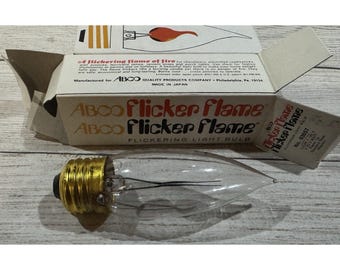 Lot of 2 NOS Abco 2-3 Watt 120 V Flicker Flame Tip Standard Base Bulbs 03657 T12