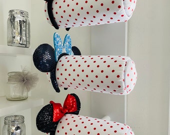 Wall Display/Triple Row-Small Red Polka Dot Print/Different Base Colors Available