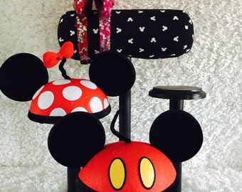 Mouse Ear Display and 3 Hat Holders- Different Fabrics and Base Colors Available