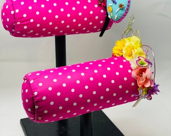 Small White Polka Dot-Dark Pink Print/Different Base Colors Available