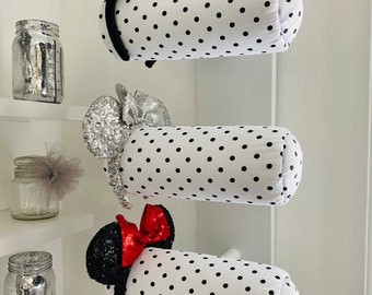 Wall Display/Triple Row- Small Black Polka Dot Print/Different Base Colors Available