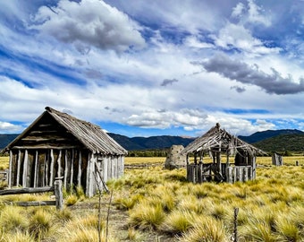 Odbitka fotograficzna domu Pehuenche | Krajobraz Chile (pobranie cyfrowe)