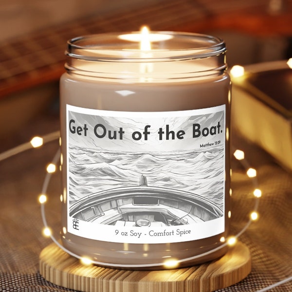 Matthew 15:29 Get out of the Boat, Bible Verse Gifts, Christian Reading Candle Catholic Faith Based Religious Scripture Gift Candles