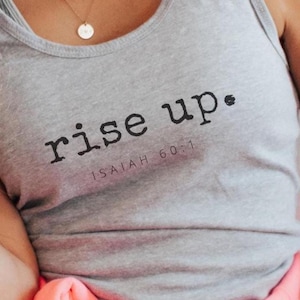 Long Racerback Tank Top - Isiah 60:1 - Rise Up - Christian Inspirational Workout Fitness Top