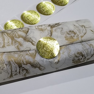 Embossed Foil Sealer- Golden Medallion Stickers- Envelope Sealer- 2 inches diameter