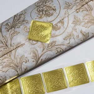 Geprägter Goldfolienversiegeler - Goldene Medaillonaufkleber - Umschlagversiegelung - 1,5 Zoll