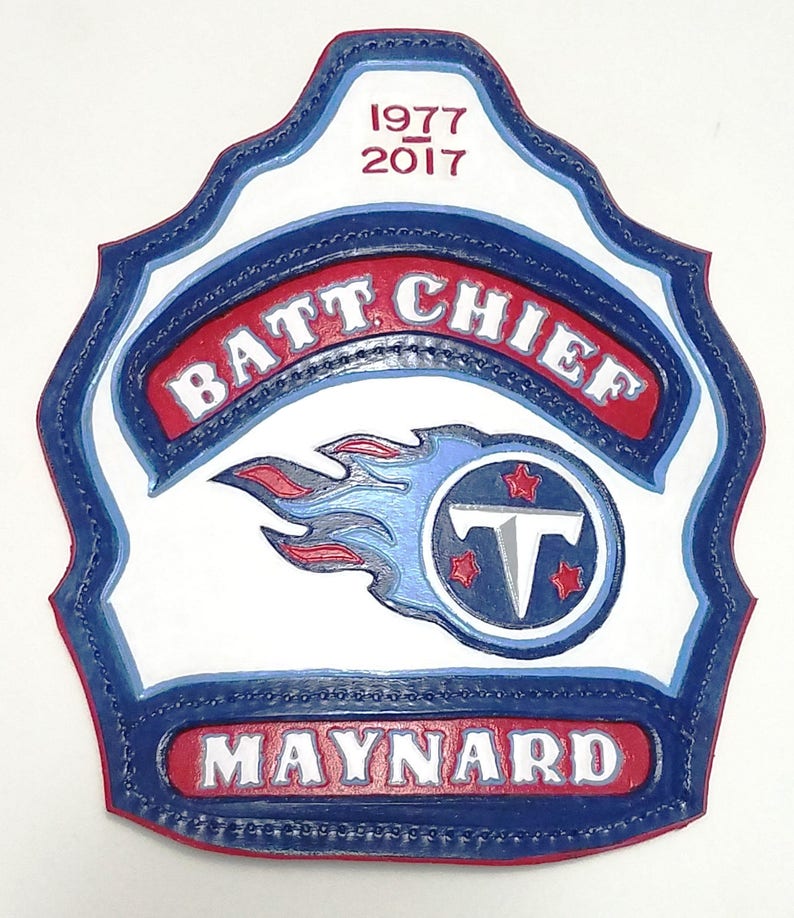 CUSTOM LEATHER SPECIALTY Firefighter Gift Personalized Fire Helmet Shield Patch custom made leather Fireman RetirementPromotion
