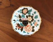 Stratton Made in England Compact for Powder with Mirror in Floral Enamel Design
