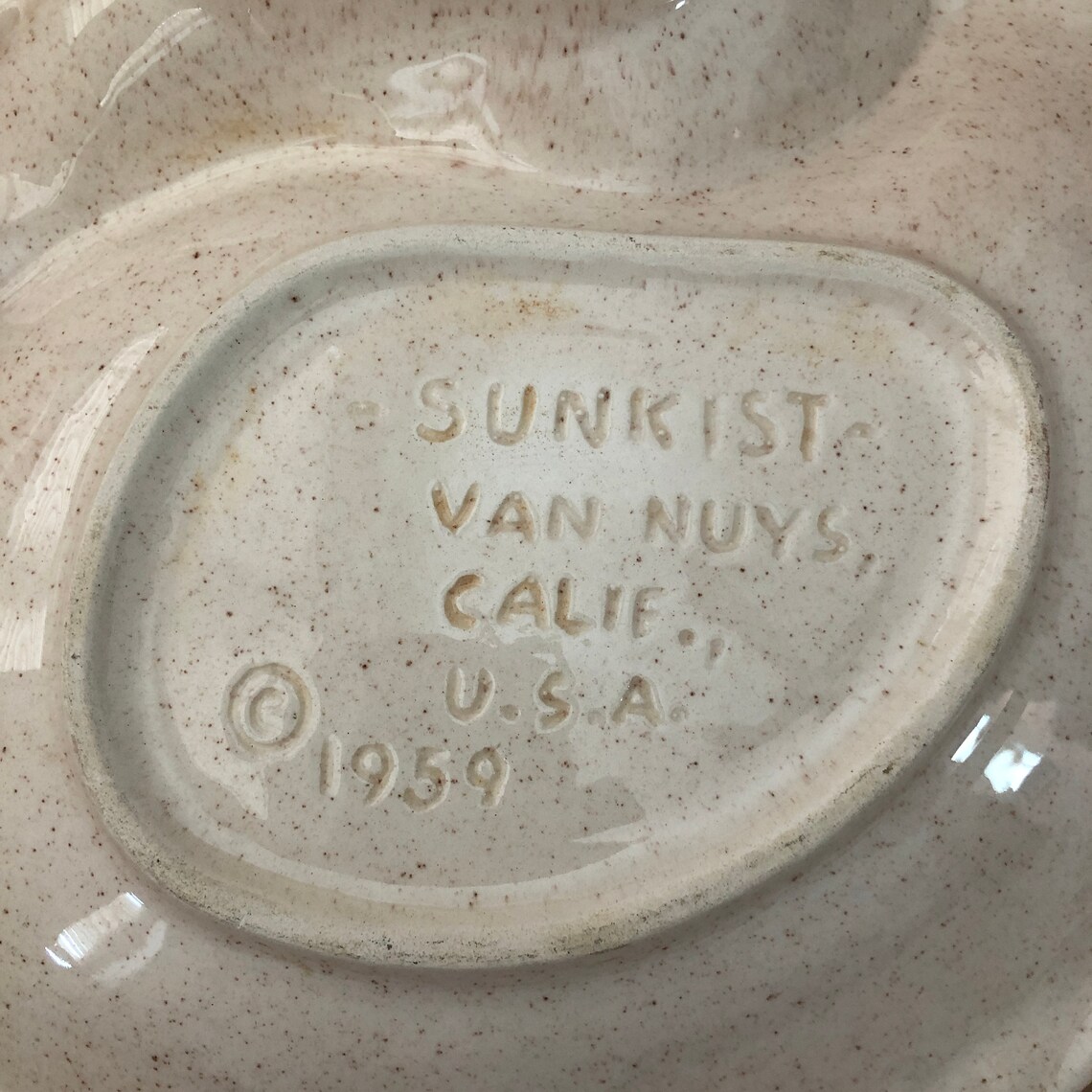 Sunkist Van Nuys 1959 California Pottery Vintage Speckled Etsy