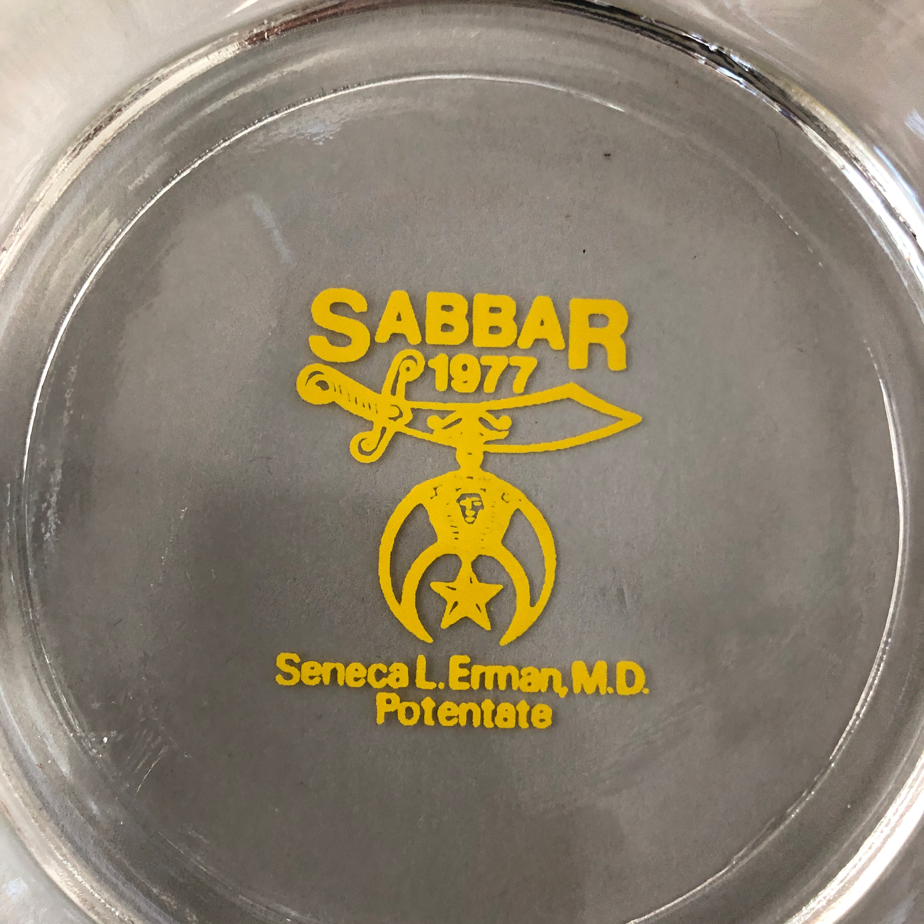 Sabbar Shriner Masonic Logo On Vintage Clear Glass Ashtray Etsy