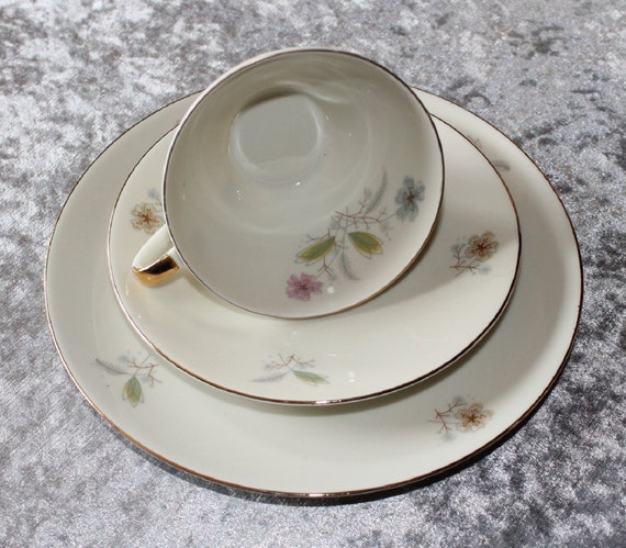 Winterling Rose rosa Rand Gedeck 3 teilig Sammeltasse