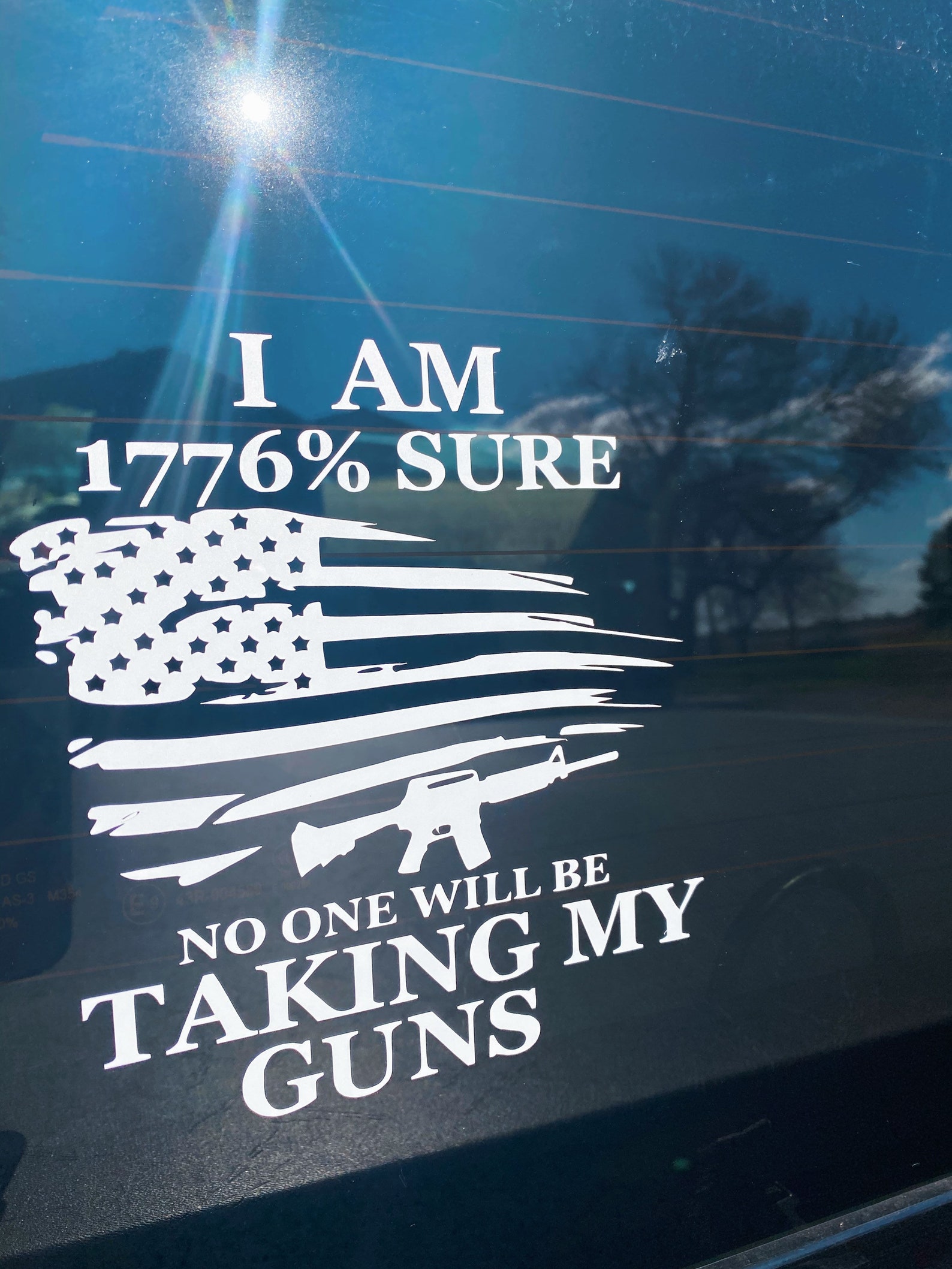 Pro Gun Decal Truck Decal 1776 percent sure decal Etsy