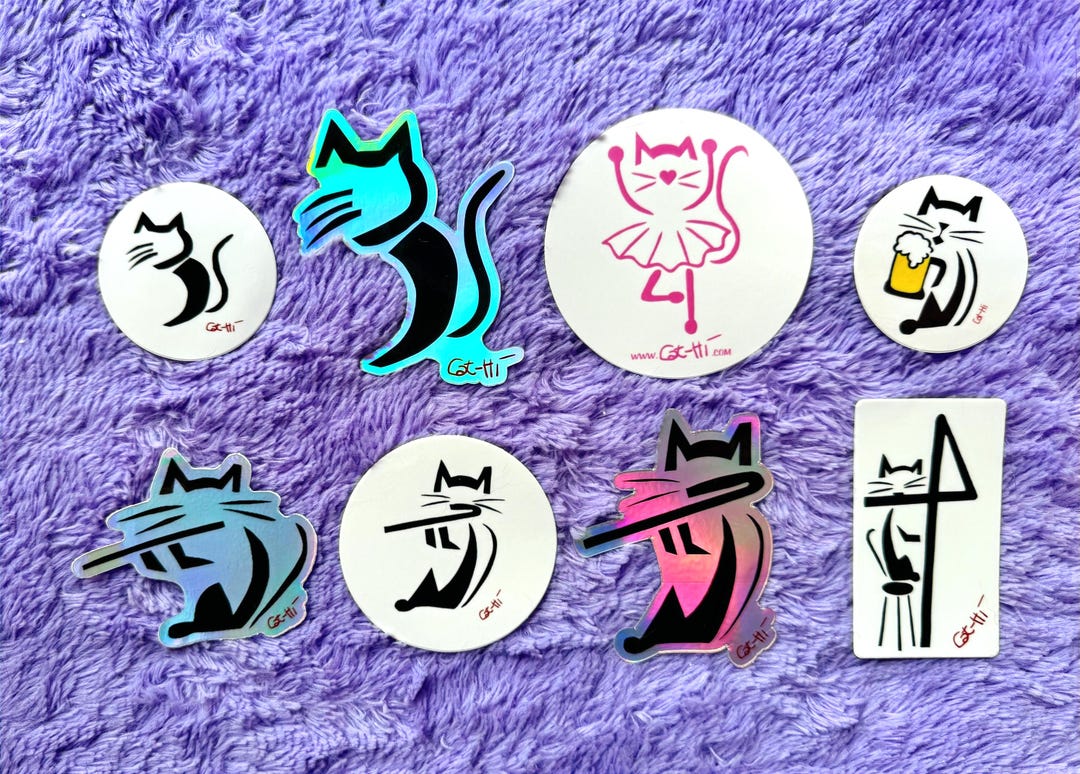 Hi Cat Sticker Cat-hi Sticker - Etsy