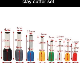 8pc Mini Polymer Clay Circle Cutter Punch Tools