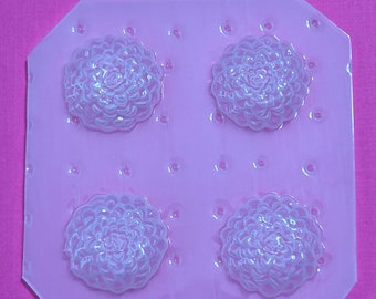 4pc Spring Flowers Chrysanthemum Cabochon Flexible Plastic Mold For Resin Crafts