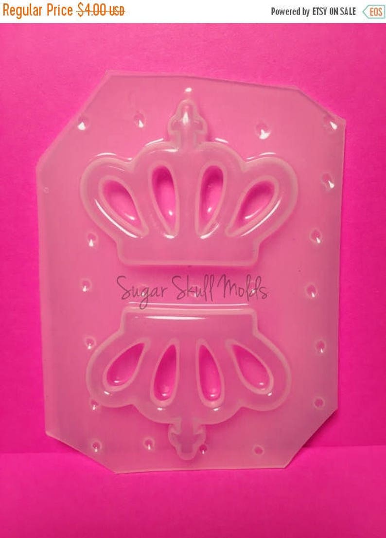 2pc Girly Outline Fancy Crown Flexible Plastic Mold For Resin Crafts Decoden