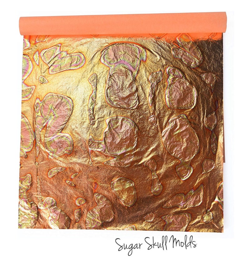 10 Sheets of Variegated Metal Foil Leaf Sheets Gold Red Etsy