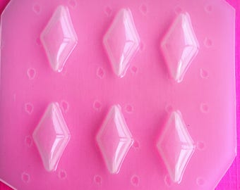 6pc Mini Faceted Gems Jewel Thin Diamond Shapes Flexible Plastic Mold For Resin Crafts  Cosplay