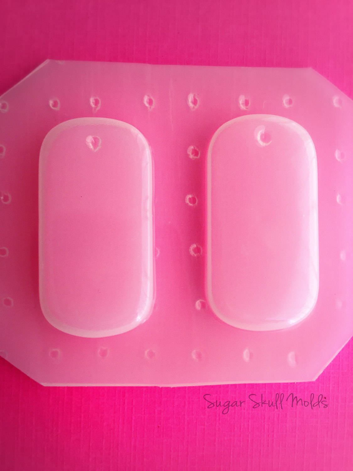 2pc Flat Dog Tag Tile Pendant Shape Flexible Plastic Mold For Etsy