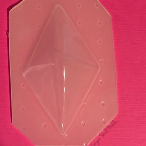 Faceted Large Diamond Rhombus Jewel Shape Flexible Plastic Mold For Resin Crafts Cosplay image 1