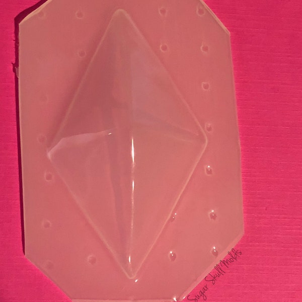 Faceted Large Diamond Rhombus Jewel Shape Flexible Plastic Mold For Resin Crafts Cosplay