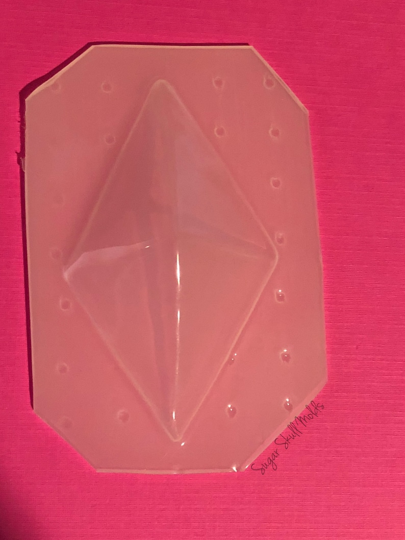 Faceted Large Diamond Rhombus Jewel Shape Flexible Plastic Mold For Resin Crafts Cosplay image 1