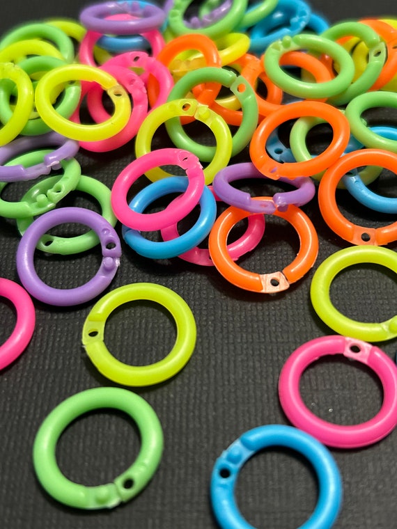 60pcs Small Acrylic Neon Jump Rings for Retro Charms Jewelry