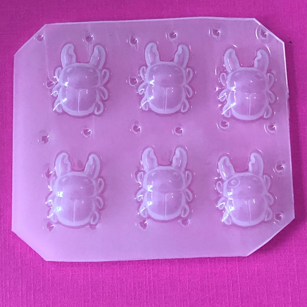 6pc Chubby Stag Beetle Insect Flexible Plastic Mold For Resin Craft Jewelry