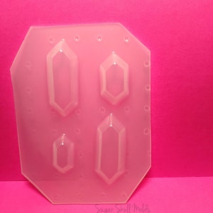 4pc Free Formed Rupee Gamer Jewels Faceted Gems Flexible Plastic Mold For Resin Crafts SSM Exclusive Design CLEARANCE